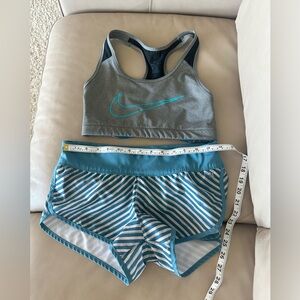 Nike Gray and Teal Activewear Set